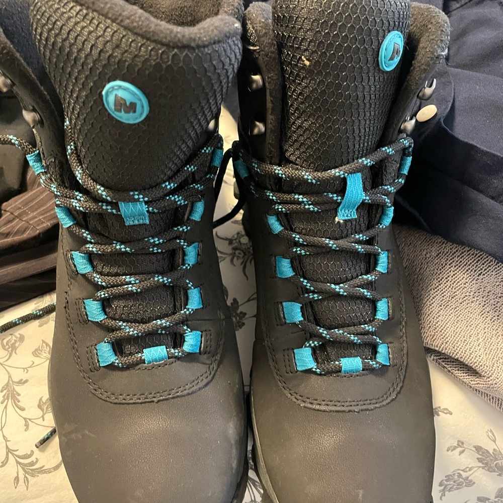 Black and Blue Winter Boots